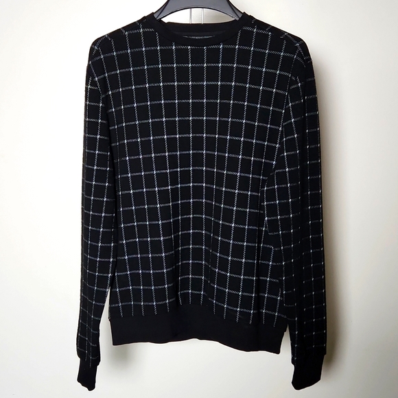 Sovereign Code Windowpane check  Black and White Sweater Size-Med NWOT - Picture 1 of 6